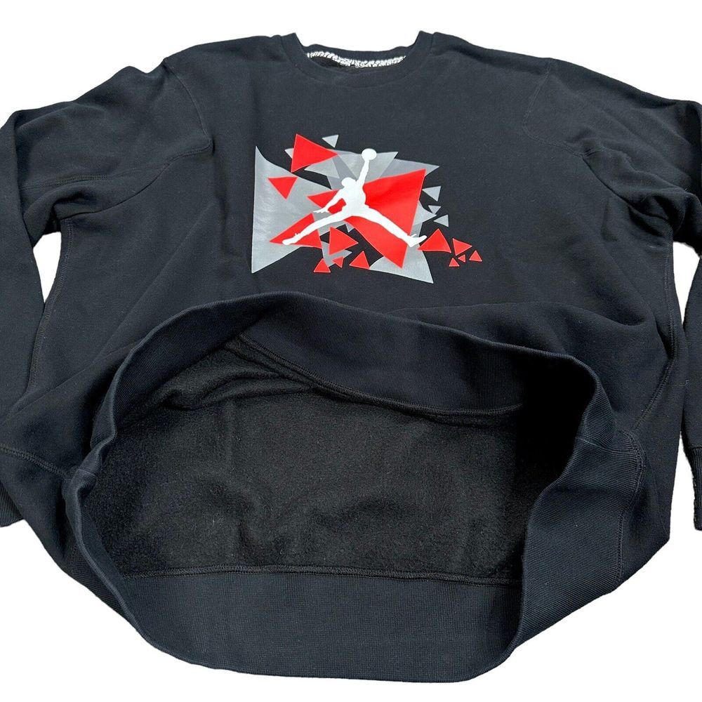 Nike Men's 2XL Crewneck Sweatshirt Jordan Jumpman Varsity 90s Style Geometric - Picture 2 of 5